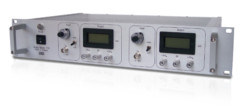 Double variable bipolar precision power supply 2× ±150V/300mA for supplying power amplifiers or RF generators