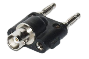 Adapter, BNC-Kupplung auf zwei 4mm-Polstecker