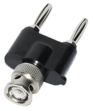 Adapter, BNC-Stecker auf zwei 4mm-Polstecker