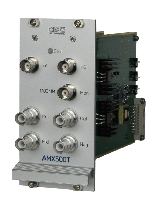 Signal switch for voltages up to 500V: three-level switch (19" plug-in module for modular switch system AMXR)