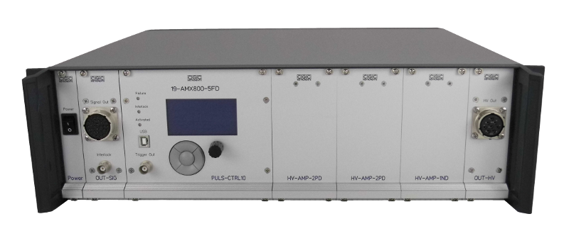 Fast quintuple signal switch for voltages up to 800V with digital controller — special design for mounting inside a vacuum chamber